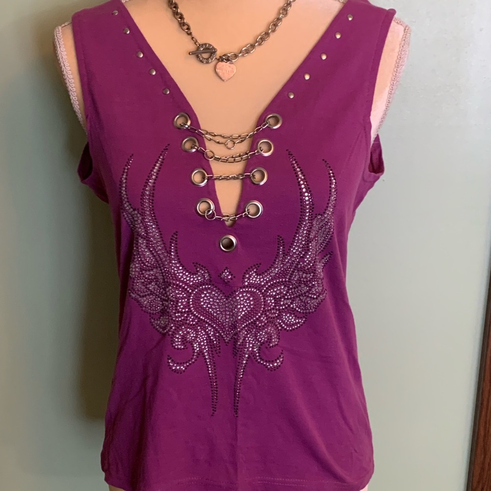 Vanco biker wear size L, purple bling